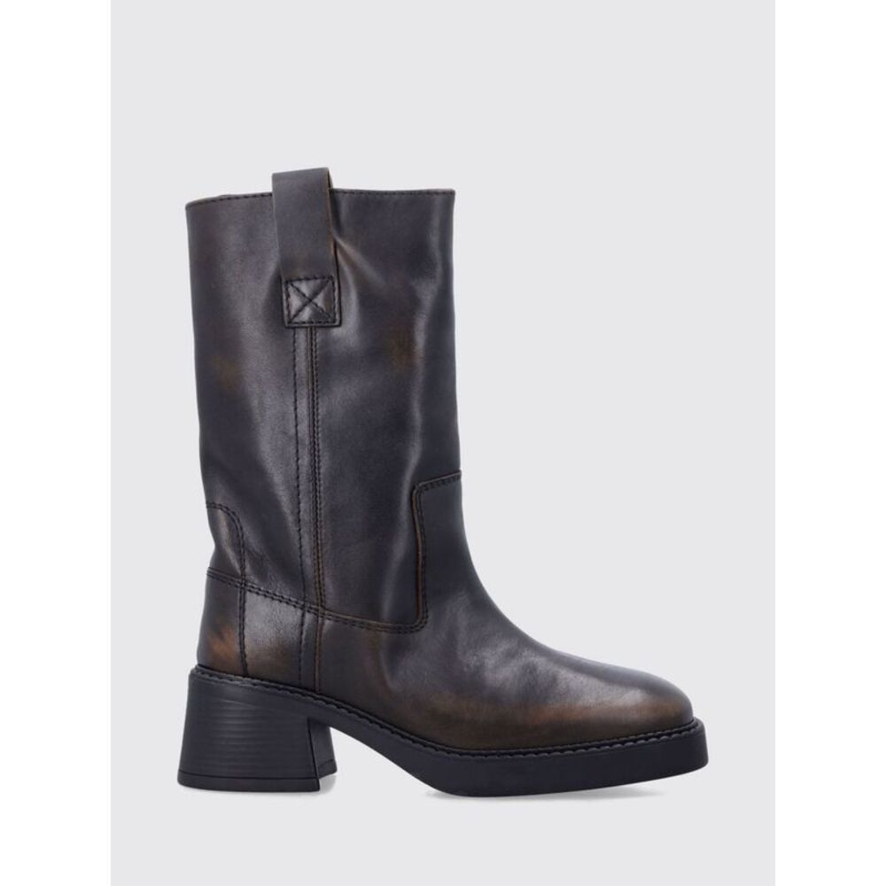 Miista Women Mid-Calf Biker Boots Miista In Bicolor Aged Leather